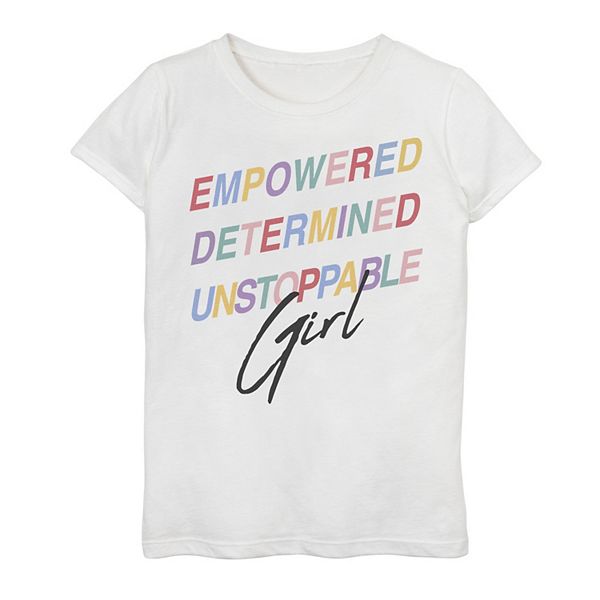 Girls 7-16 Unstoppable Girl Text Tee