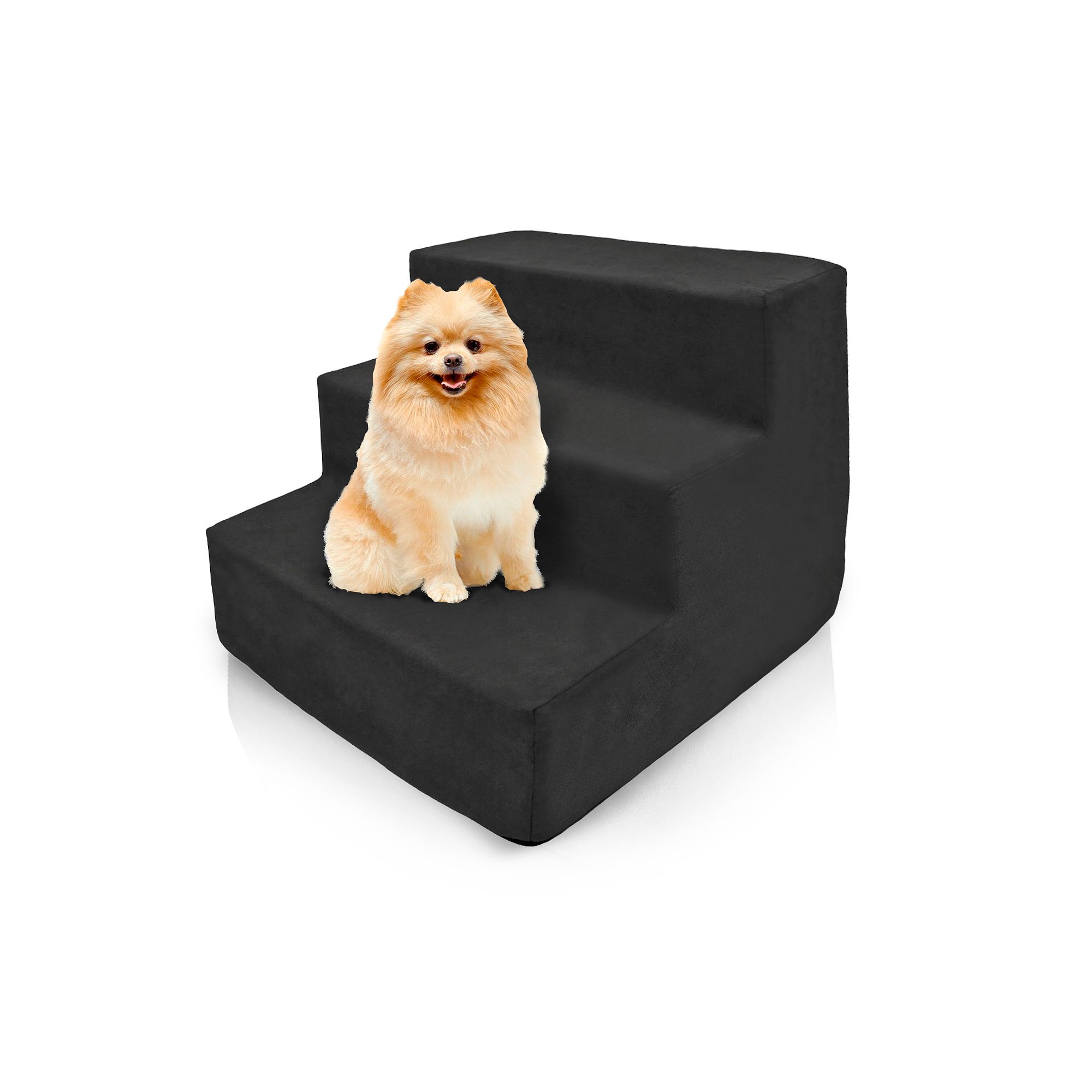Precious Tails High Density Foam 3 Steps Pet Stairs, Black