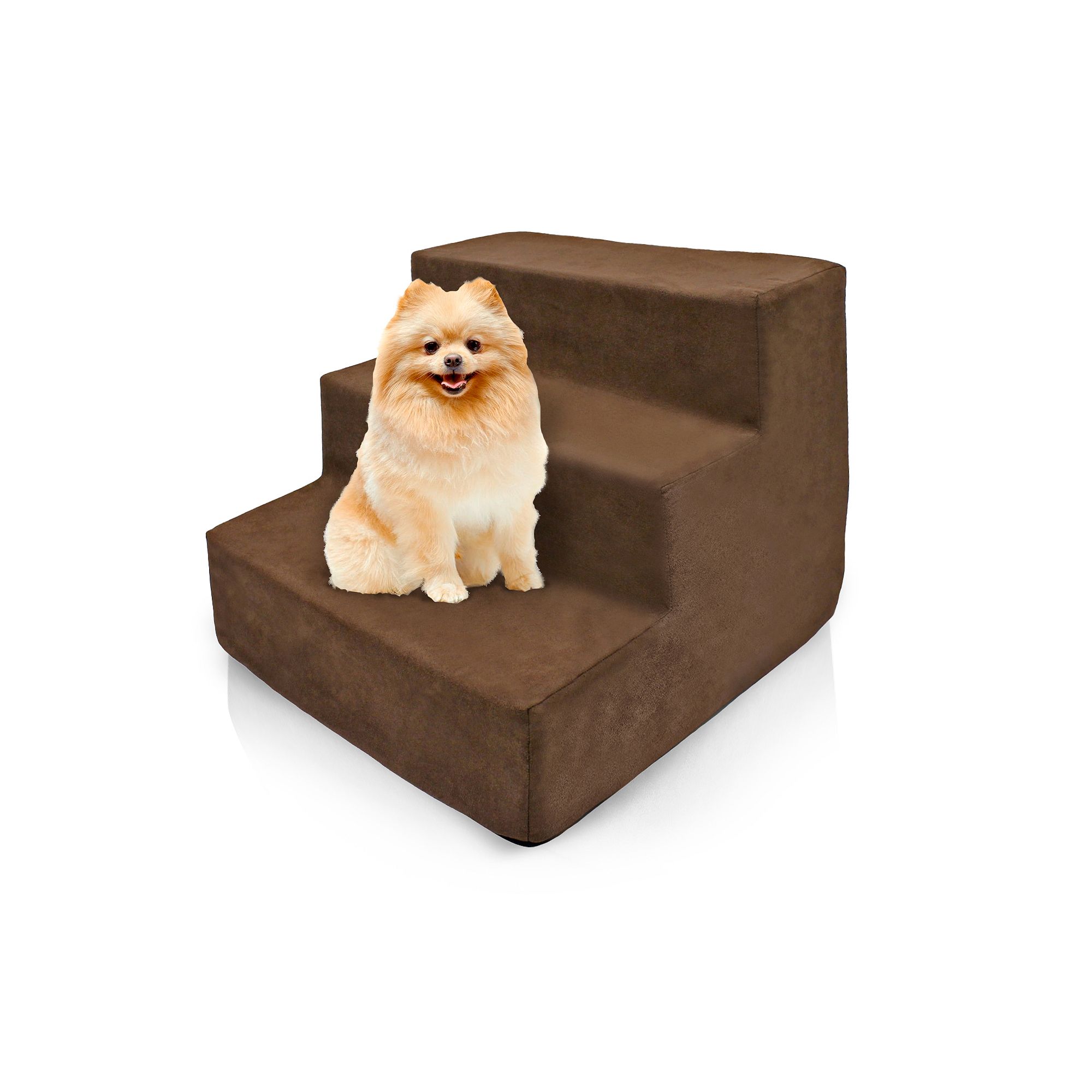 Precious Tails High Density Foam 3 Steps Pet Stairs, Brown