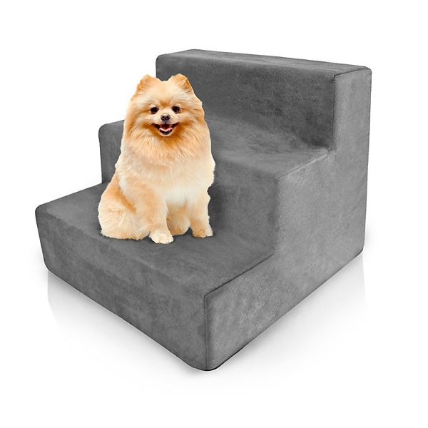 Precious Tails High Density Foam 3 Steps Pet Stairs - Gray