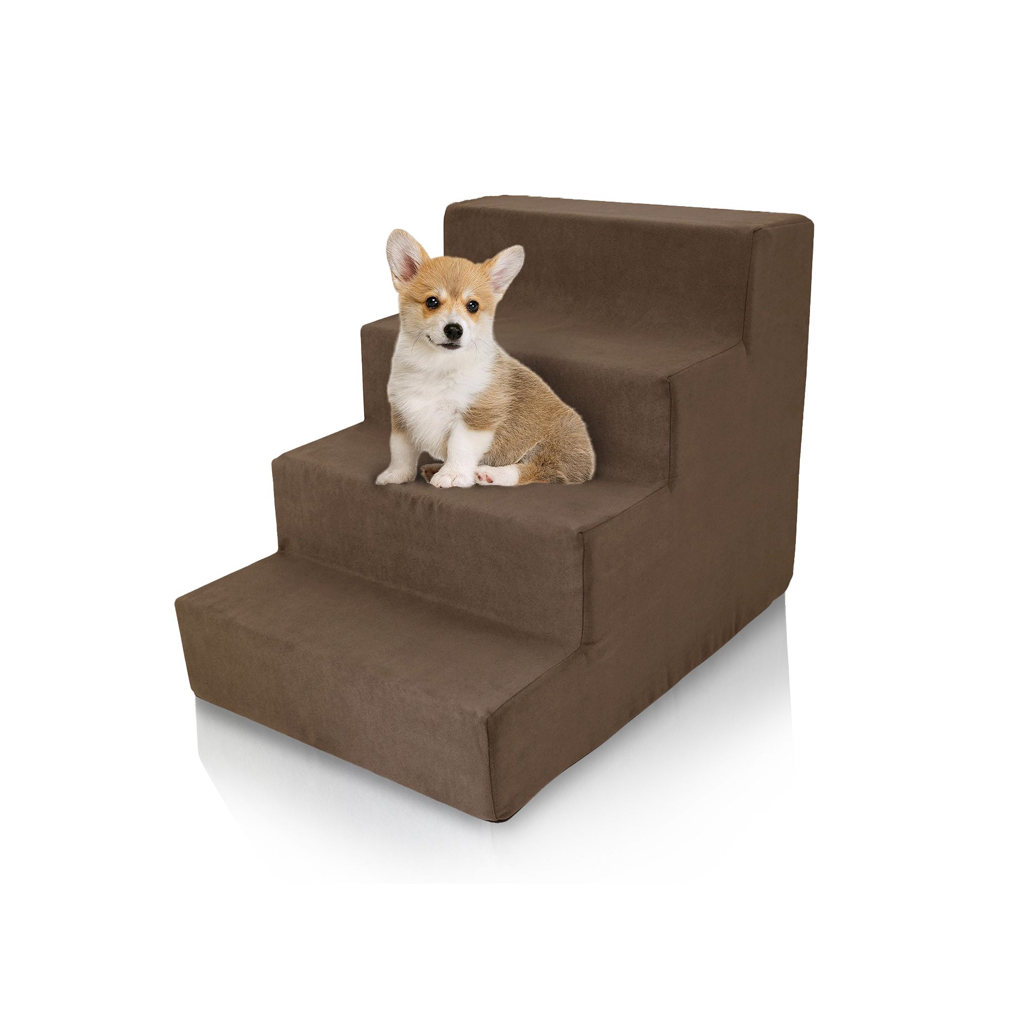Precious Tails High Density Foam 4 Steps Pet Stairs, Brown