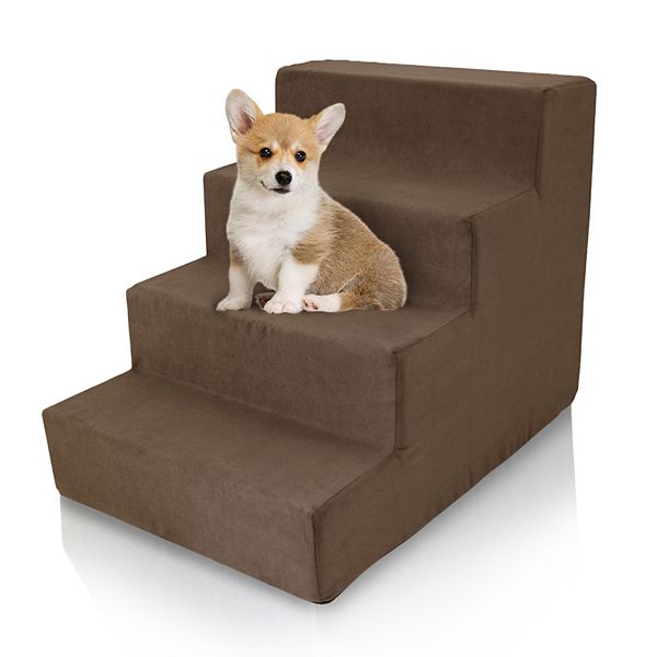 Precious Tails High Density Foam 4 Steps Pet Stairs - Brown