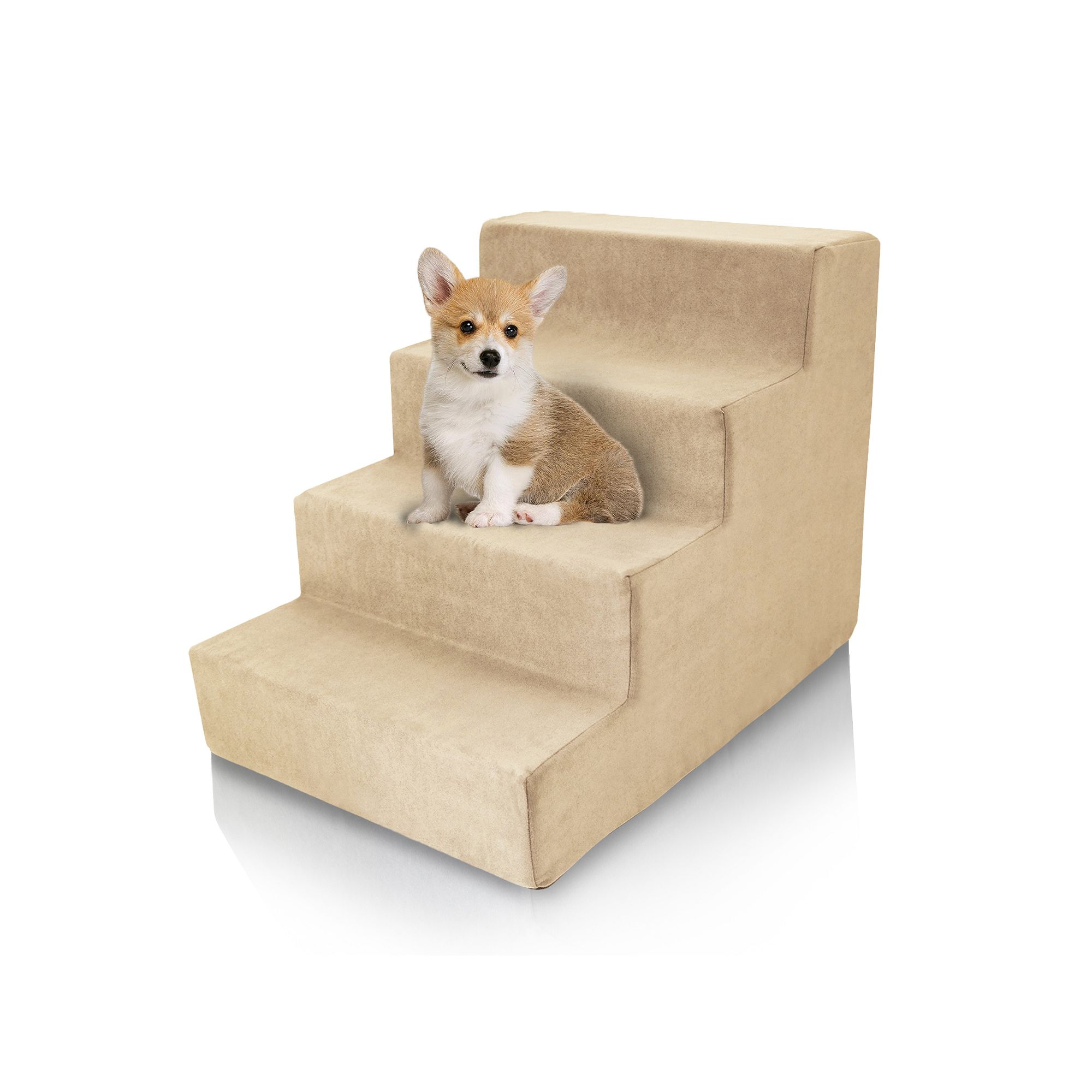 Precious Tails High Density Foam 4 Steps Pet Stairs, Camel