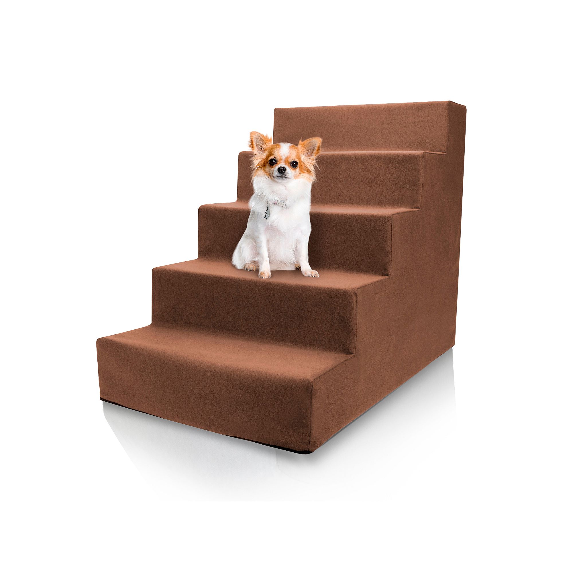 Precious Tails High Density Foam 5 Steps Pet Stairs, Brown