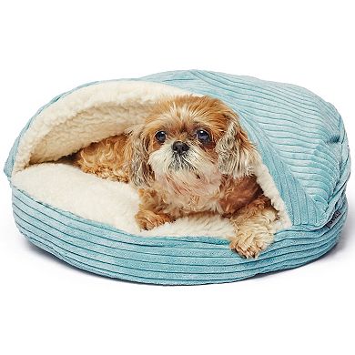 Precious Tails Cozy Corduroy Sherpa Lined Cave Pet Bed