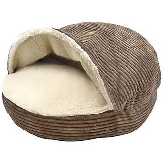 Precious Tails Cozy Corduroy Sherpa Lined Cave Pet Bed
