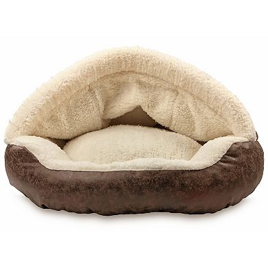 Precious Tails Vegan Leather Deep Dish Cave Pet Bed