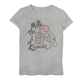 Girls 6-16 Milk Tea & Karaoke Graphic Tee