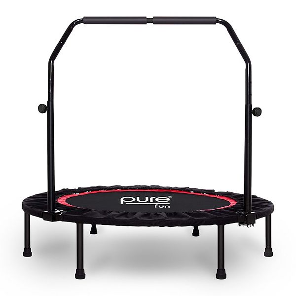 Pure Fun Exercise Trampoline with Adjustable Handrail