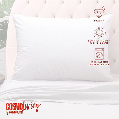 CosmoLiving Leopard Jacquard White Down Jumbo Pillow