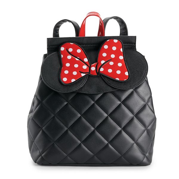 Disney Minnie Mouse Backpack for Kids and Adults, 16 inch, Red and Black