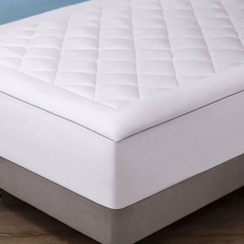 Lavender Infused Cotton Mattress Pad, White, Cal King