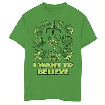 Disney / Pixar's Toy Story Boys 6-20 Aliens Claw I Want To Believe Sketch Graphic Tee