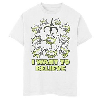 Disney / Pixar's Toy Story Boys 6-20 Aliens Claw I Want To Believe Sketch Graphic Tee