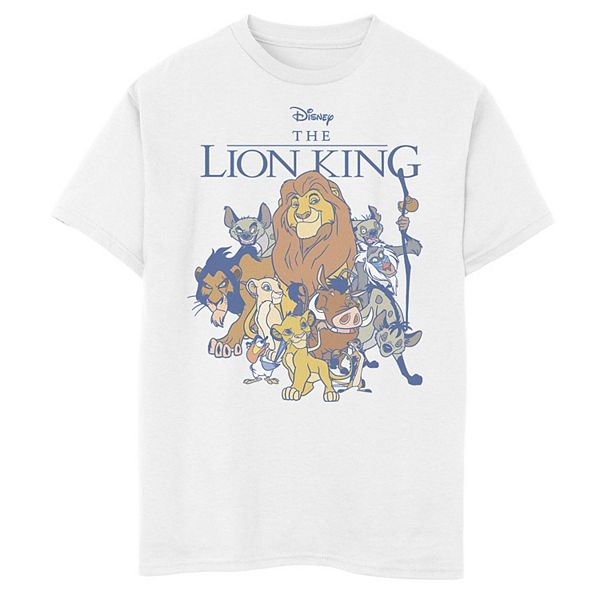 Disney's The Lion King Boys 8-20 Group Shot Dark Outline Graphic Tee