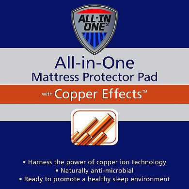 All-In-One Cooling Copper Effects Antimicrobial Fitted Mattress Pad
