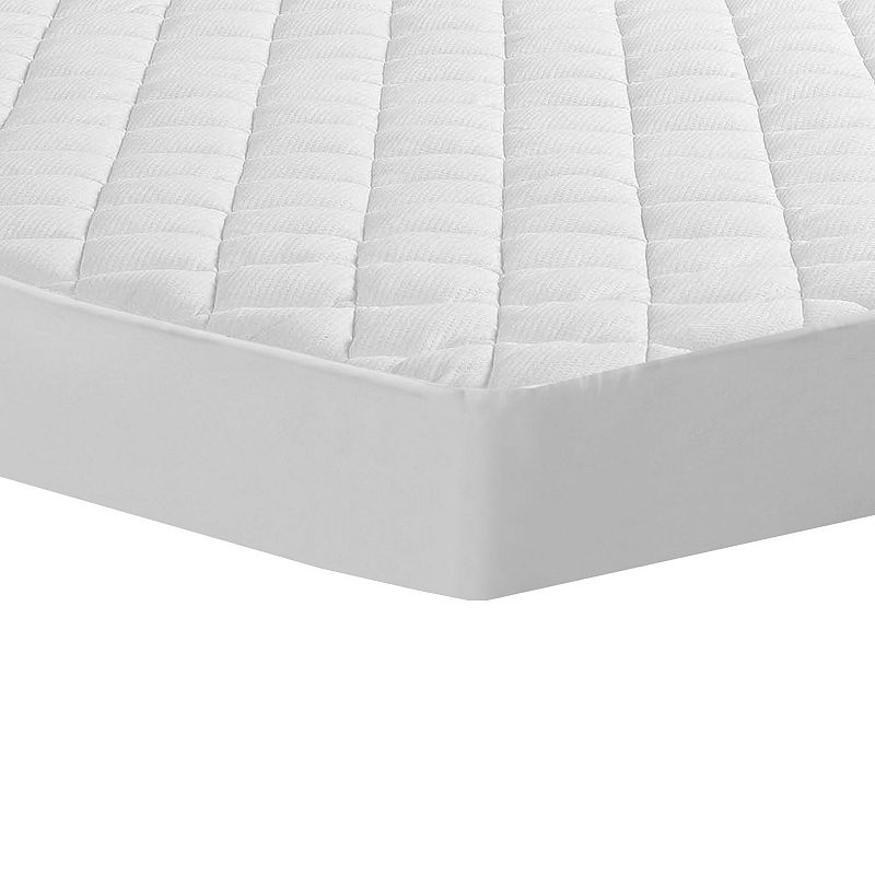 All-In-One Circular Flow Breathable & Cooling Fitted Mattress Pad, White, T