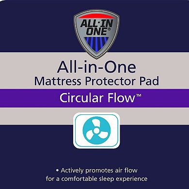 All-In-One Circular Flow Breathable & Cooling Fitted Mattress Pad