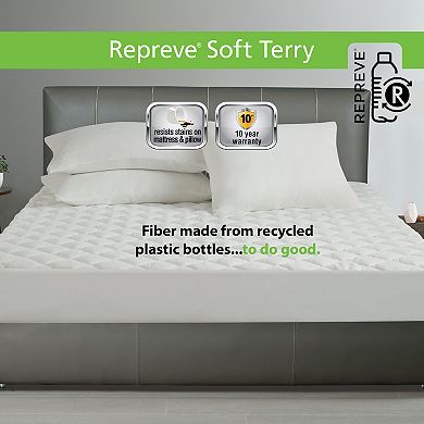 All-In-One Repreve Recycled Soft Terry Fitted Mattress Pad