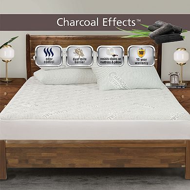 All-In-One Cooling Charcoal Effects Odor Control & Cooling Fitted Mattress Pad