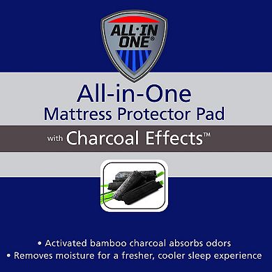 All-In-One Cooling Charcoal Effects Odor Control & Cooling Fitted Mattress Pad