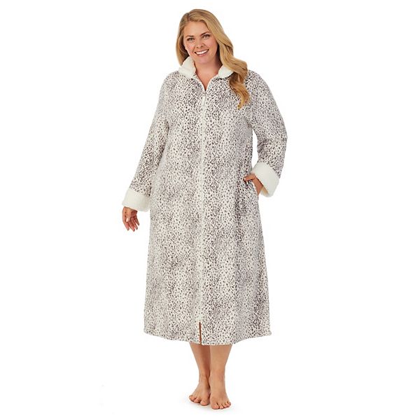 Plus Size Stan Herman Plush Sherpa Zip Robe