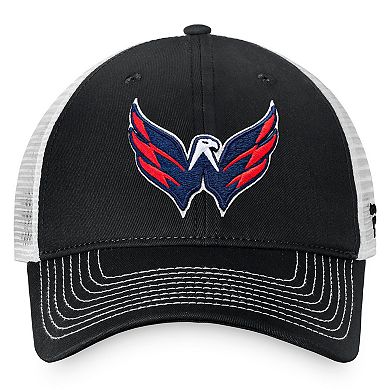 Men's Fanatics Branded Black Washington Capitals Core Primary Logo Trucker Snapback Hat