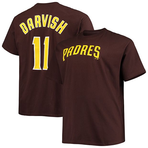 Men's Yu Darvish Brown San Diego Padres Big & Tall Name & Number T-Shirt