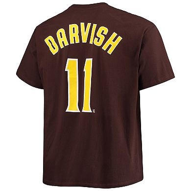 Men's Yu Darvish Brown San Diego Padres Big & Tall Name & Number T-Shirt