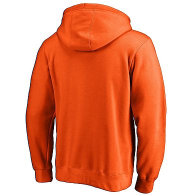 Men's Fanatics Branded Orange Phoenix Suns Icon Primary Logo Fitted Pullover Hoodie