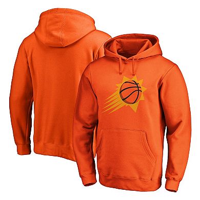 Men's Fanatics Branded Orange Phoenix Suns Icon Primary Logo Fitted Pullover Hoodie