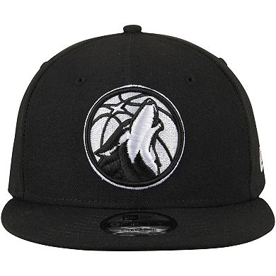 Men's New Era Black Minnesota Timberwolves 9FIFTY Snapback Adjustable Hat