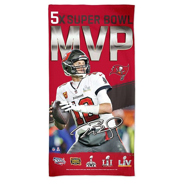 WinCraft Tom Brady Tampa Bay Buccaneers 5-Time Super Bowl MVP 30'' x 60''  Spectra Beach Towel