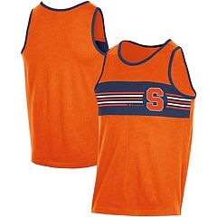 Men's Mitchell & Ness Orange/Royal Denver Broncos Split Body Tank Top