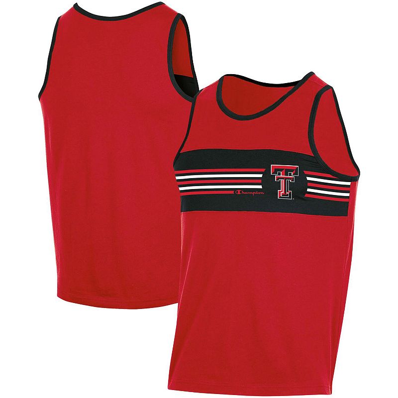 Mens Champion Red Texas Tech Red Raiders Colorblock Tank Top, Size: Small,