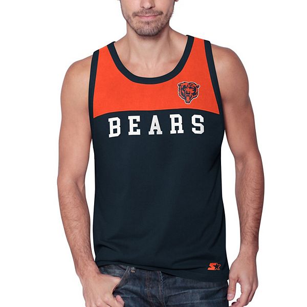 Men's Starter Navy/Orange Chicago Bears Team Touchdown Fashion Tank Top Size: Medium