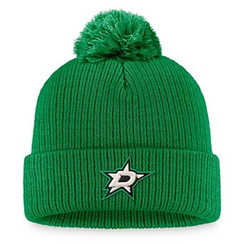 Men's Fanatics Branded Kelly Green Dallas Stars Core Primary Logo Cuffed Knit Hat with Pom