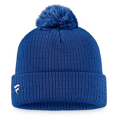 Men's Fanatics Branded Royal New York Islanders Core Primary Logo Cuffed Knit Hat with Pom