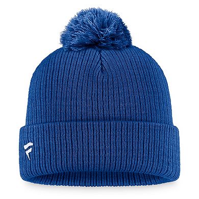 Men's Fanatics Branded Royal New York Islanders Core Primary Logo Cuffed Knit Hat with Pom