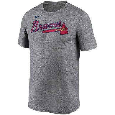 Men's Nike Gray Atlanta Braves Wordmark Legend Performance T-Shirt