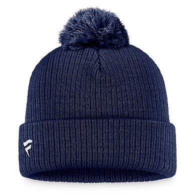 Men's Fanatics Branded Navy New York Rangers Core Primary Logo Cuffed Knit Hat with Pom