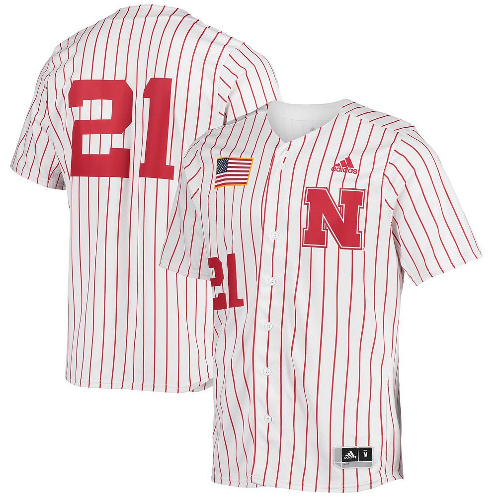 Men s adidas White Nebraska Huskers Replica Baseball Jersey