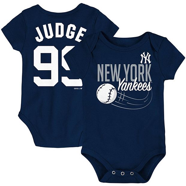 Newborn & Infant Aaron Judge Navy New York Yankees Slugger Name & Number  Bodysuit