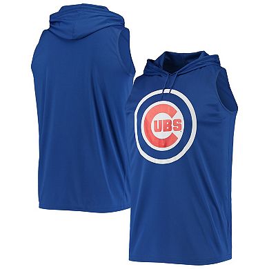 Men's Stitches Royal Chicago Cubs Sleeveless Pullover Hoodie