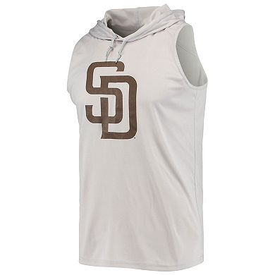 Men's Stitches Gray San Diego Padres Sleeveless Pullover Hoodie