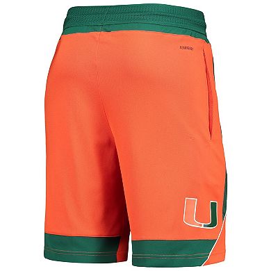 Men's adidas Orange Miami Hurricanes Reverse Retro Basketball Shorts