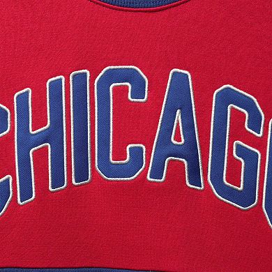 Women's Starter Red/Royal Chicago White Sox Baseline Raglan Historic Logo Pullover Sweatshirt
