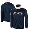 Men's G-III Sports by Carl Banks Navy/White Washington Wizards Zone Blitz Tricot Full-Zip Track Jacket