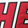 Men's Fanatics Branded Black/Red Miami Heat Big & Tall Colorblock Wordmark Pullover Hoodie
