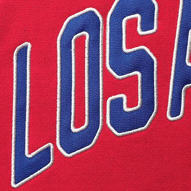 Women's Starter Red/Royal Los Angeles Dodgers Baseline Raglan Historic Logo Pullover Sweatshirt